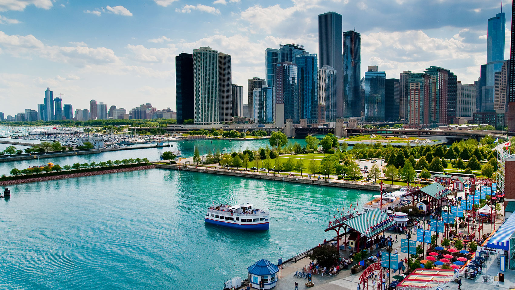 Chicago waterfront in summer