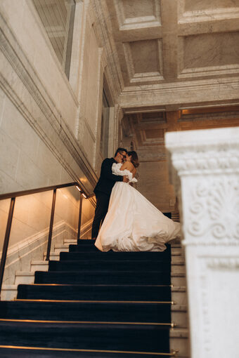 Couple celebrating at Gray Hotel wedding